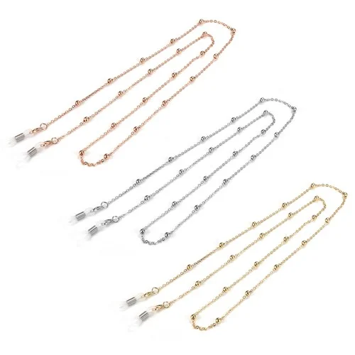 Lengthened Beaded Chain Hanging Neck Eyeglasses Holder Cord Strap Necklace 3pcs