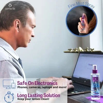Lens Cleaner Spray Kit, Alcohol/Ammonia Free, Eyeglasses Lenses Screens Safe 3