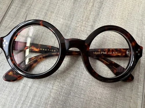 Lesca LUNETIER brown tortoiseshell, eyeglass frames EUC