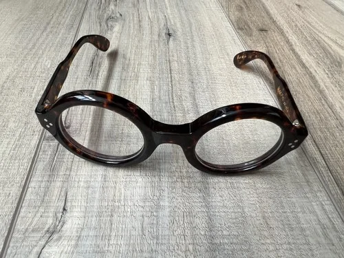 Lesca LUNETIER brown tortoiseshell, eyeglass frames EUC 2