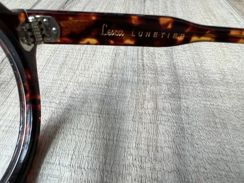 Lesca LUNETIER brown tortoiseshell, eyeglass frames EUC 4