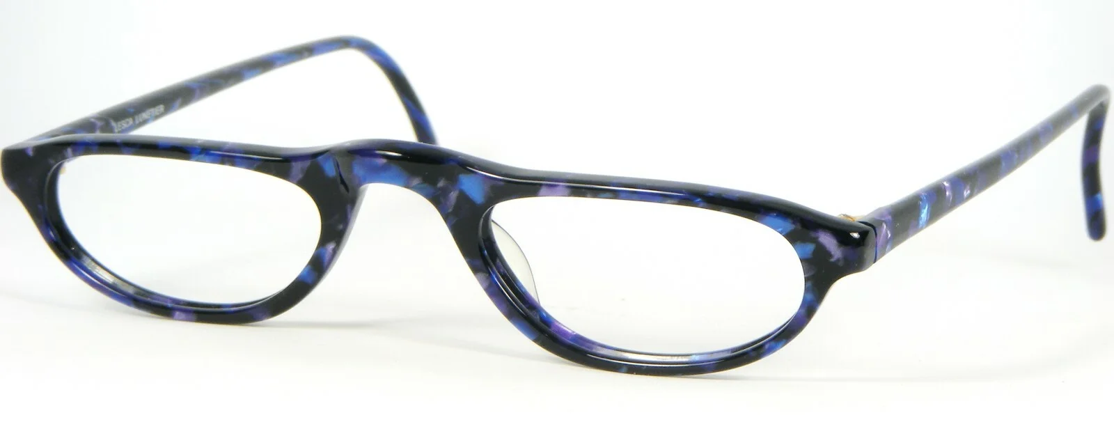 LESCA LUNETIER DI 680 BLACK /BLUE /VIOLET EYEGLASSES GLASSES 46-18-145mm (NOTES)