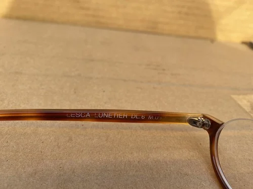 LESCA LUNETIER France Mod DL.6 M.05 Brown tortoise Frame Eyeglasses Hand Made 4