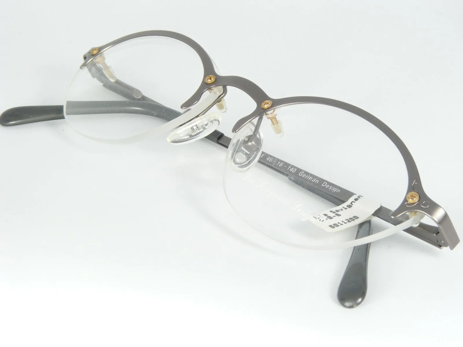Lia Savignano 006 0-0-6 Col.1 PEWTER EYEGLASSES GLASSES 46-16-140 German Design 4