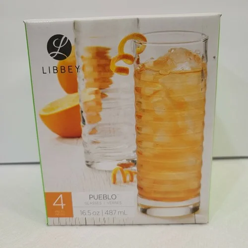 LIBBEY 4pc Pueblo 16.5oz Glasses BRAND NEW IN BOX