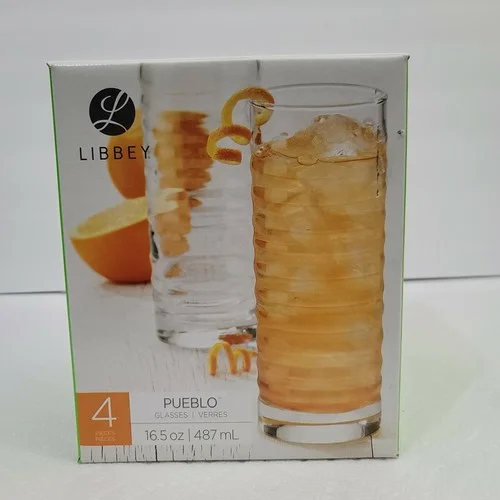 LIBBEY 4pc Pueblo 16.5oz Glasses BRAND NEW IN BOX 4