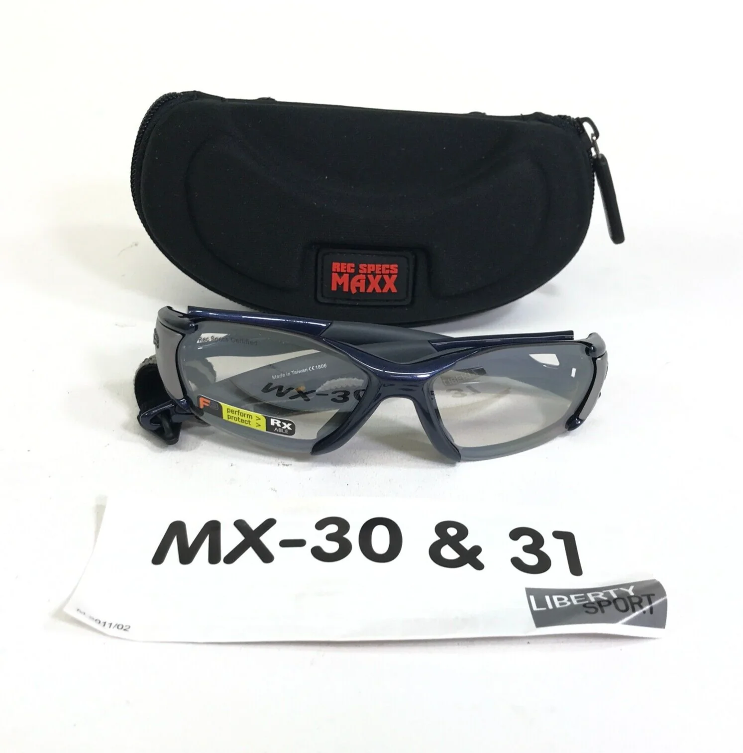 Liberty Sport Rec Specs Athletic Goggles Frame Velocity #644 Gray Blue 60-10-140 2