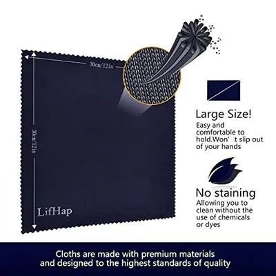 Lifhap Extra Large Microfiber Cleaning Cloths(12X 12) for Glasses or Eyeglass 2