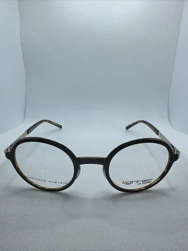 Lightec By Morel 45/22 140 Black Tortoise Round Unisex Adult Eyeglass Frames S76