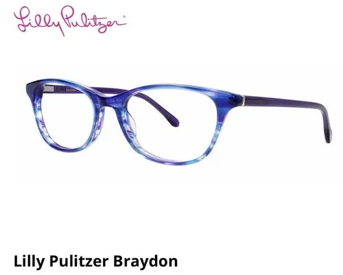 Lilly Pulitzer Eyeglass Frames Braydon BR 51 [] 17 135 Aqua Havana Blue Purple