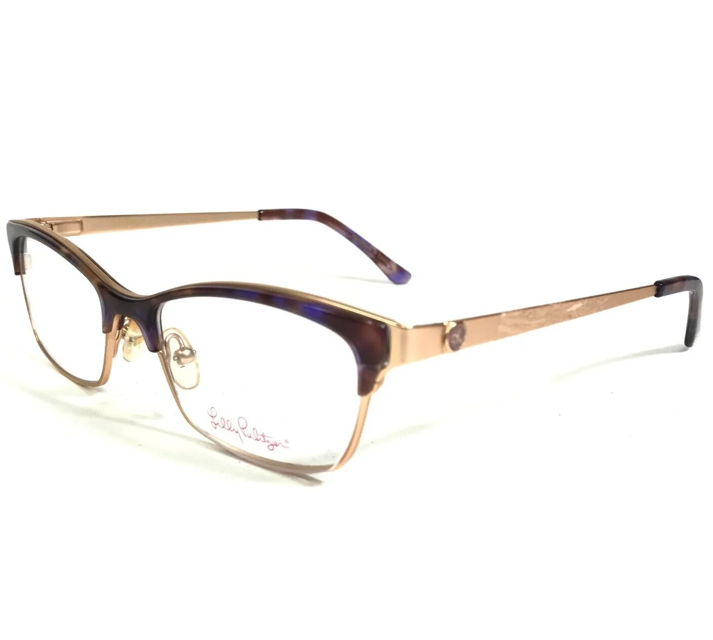 Lilly Pulitzer Eyeglasses Frames PU Halsey Purple Brown Tortoise Gold 50-16-135