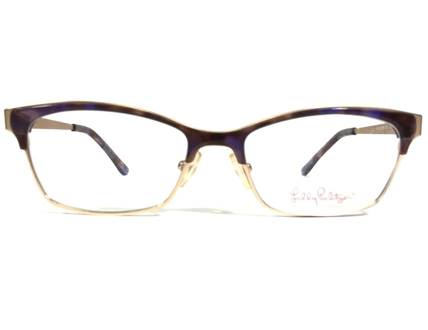 Lilly Pulitzer Eyeglasses Frames PU Halsey Purple Brown Tortoise Gold 50-16-135 2