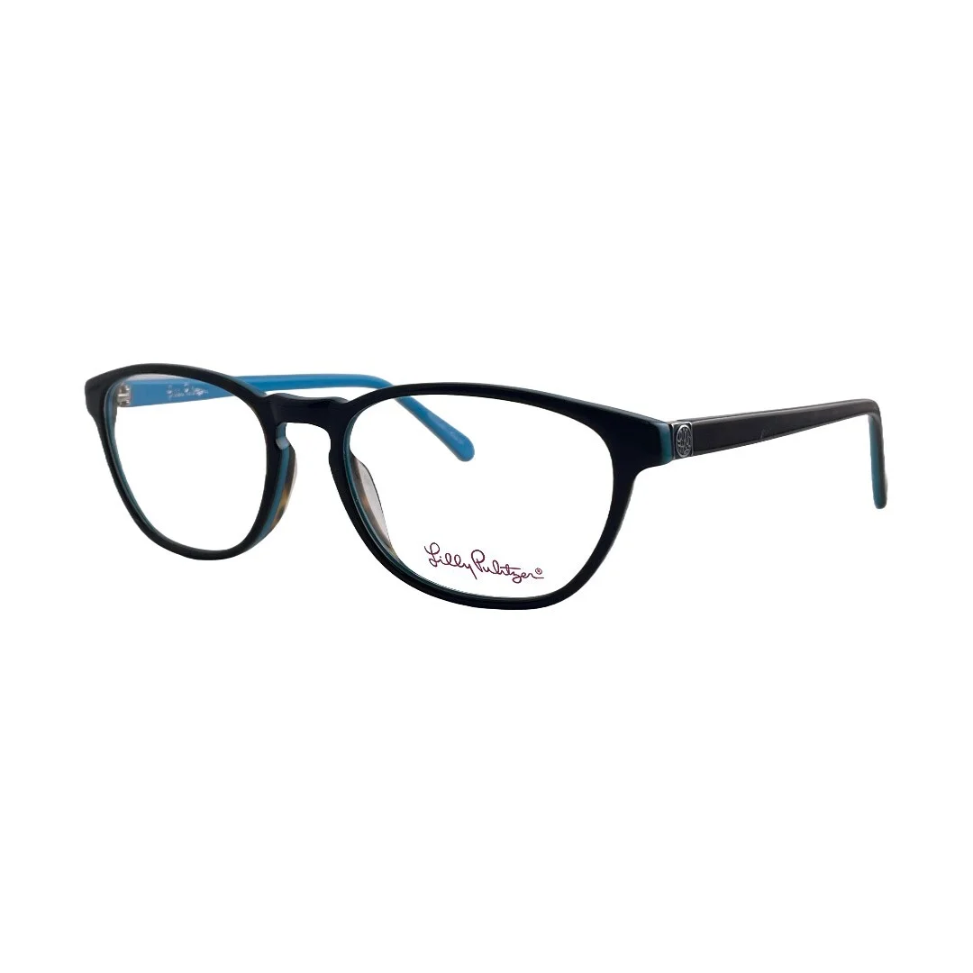 Lilly Pulitzer Palmer Aqua Tortoise Square Eyeglasses Frames 49mm 17mm 135mm