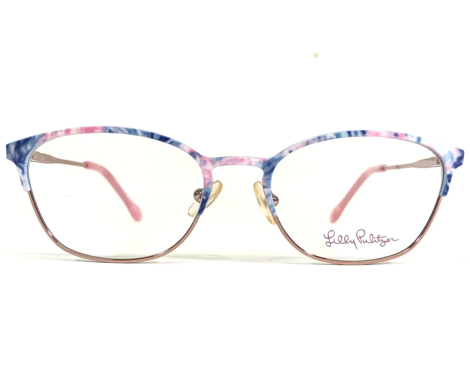 Lilly Pulitzer Petite Eyeglasses Frames Atley FN Blue Pink Gold 47-16-125 2