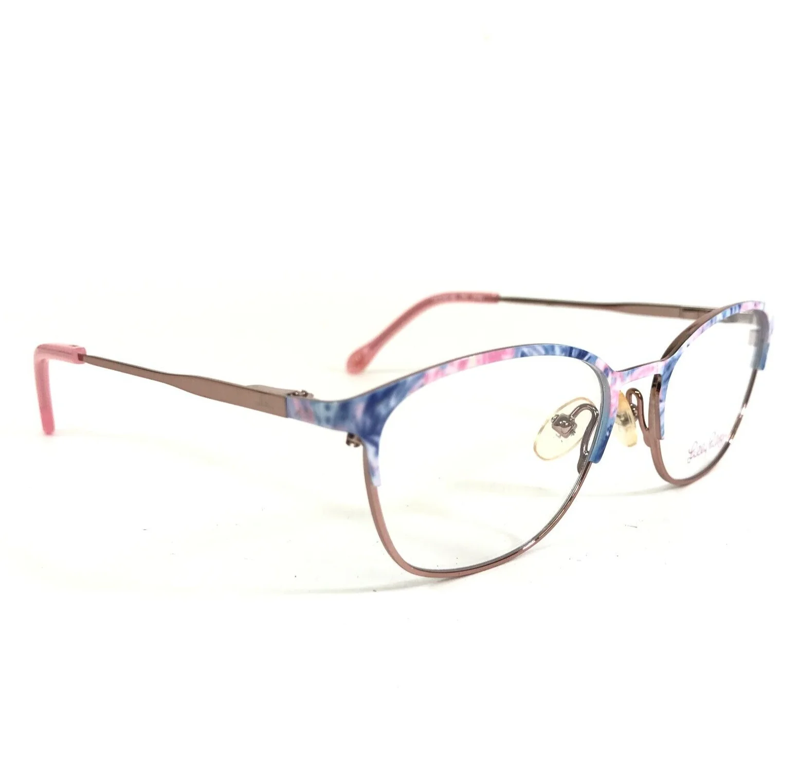 Lilly Pulitzer Petite Eyeglasses Frames Atley FN Blue Pink Gold 47-16-125 3