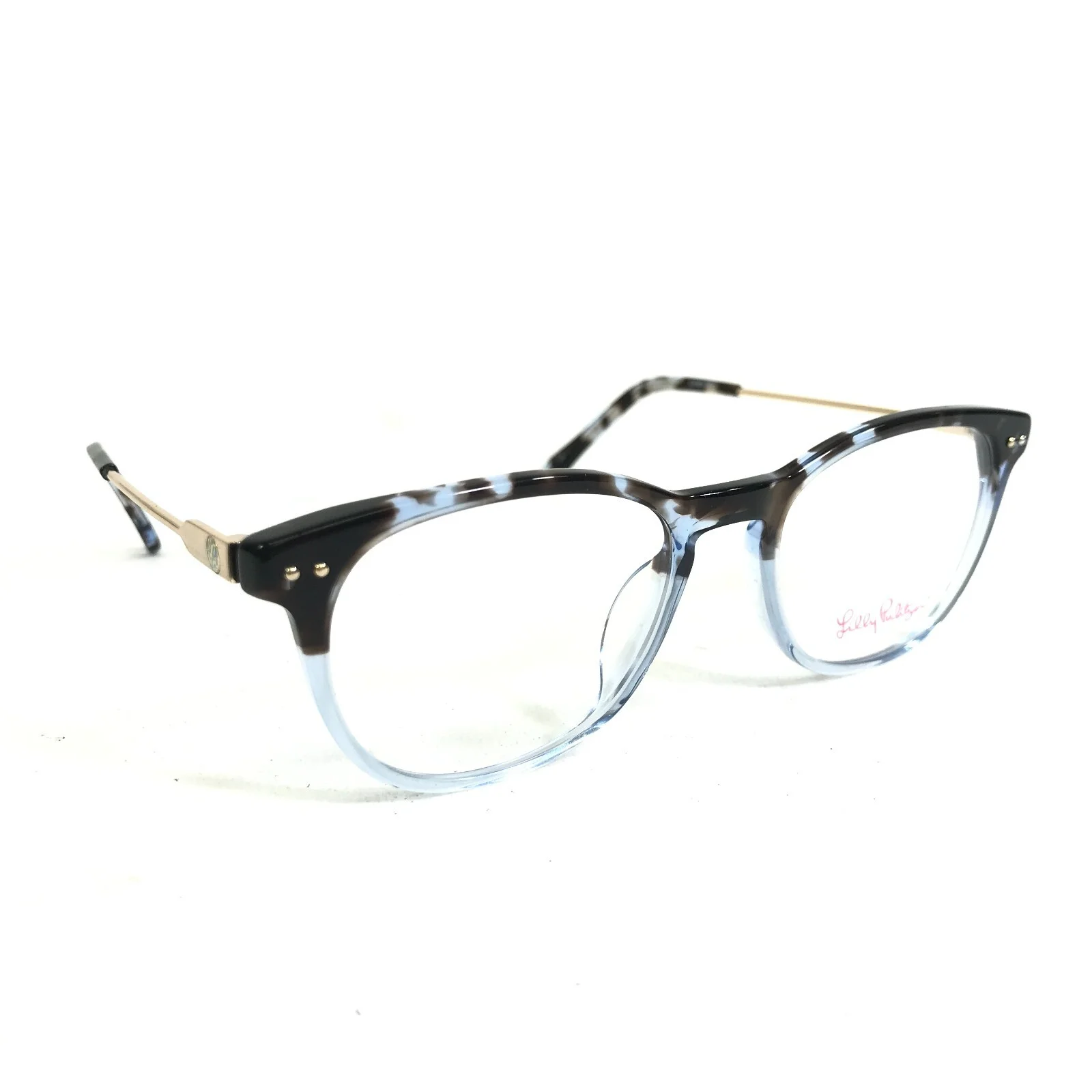 Lilly Pulitzer Petite Eyeglasses Frames Lindy Mini Blue Tortoise Gold 47-17-125 2