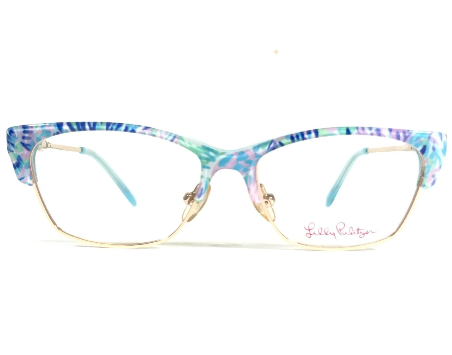 Lilly Pulitzer Petite Eyeglasses Frames SP Bunny Gold Blue Rainbow 46-14-125