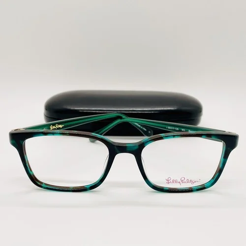 Lilly Pulitzer Reagan Green, Black ￼Havana Women Eyeglasses Frame New 50mm