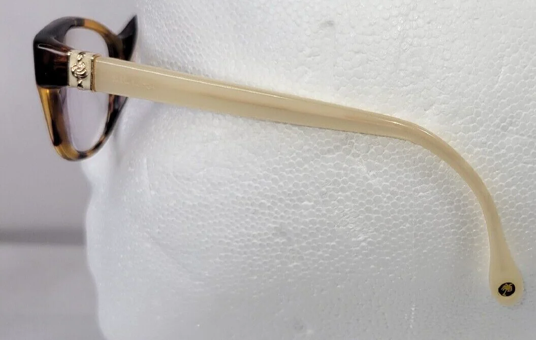 Lilly Pulitzer Tortoise Eyeglass Frames 50 x 15 x 135 Ivory Sides Gold Logo 3