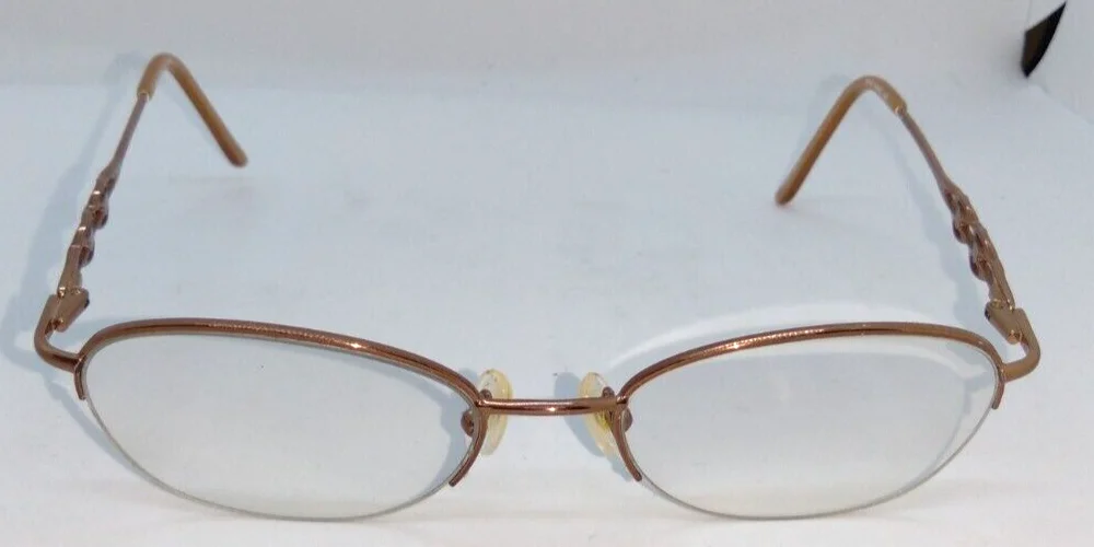 Linda Evans 293 SAND Eyeglass Frames Rose Gold Sans Pariel, Inc. 1/2 Rim 2