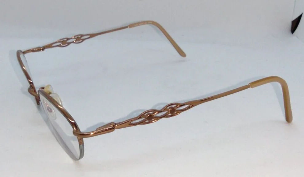Linda Evans 293 SAND Eyeglass Frames Rose Gold Sans Pariel, Inc. 1/2 Rim 3