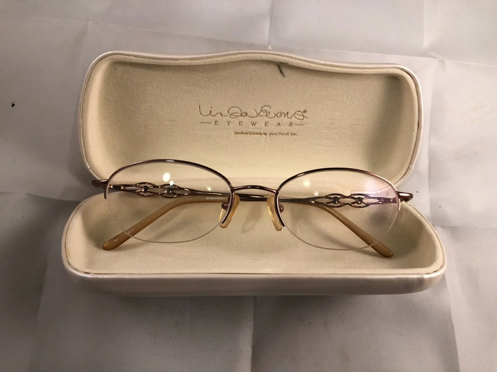 Linda Evans 50-18 Glasses Frames 293 Sand 135, Very Nice Condition