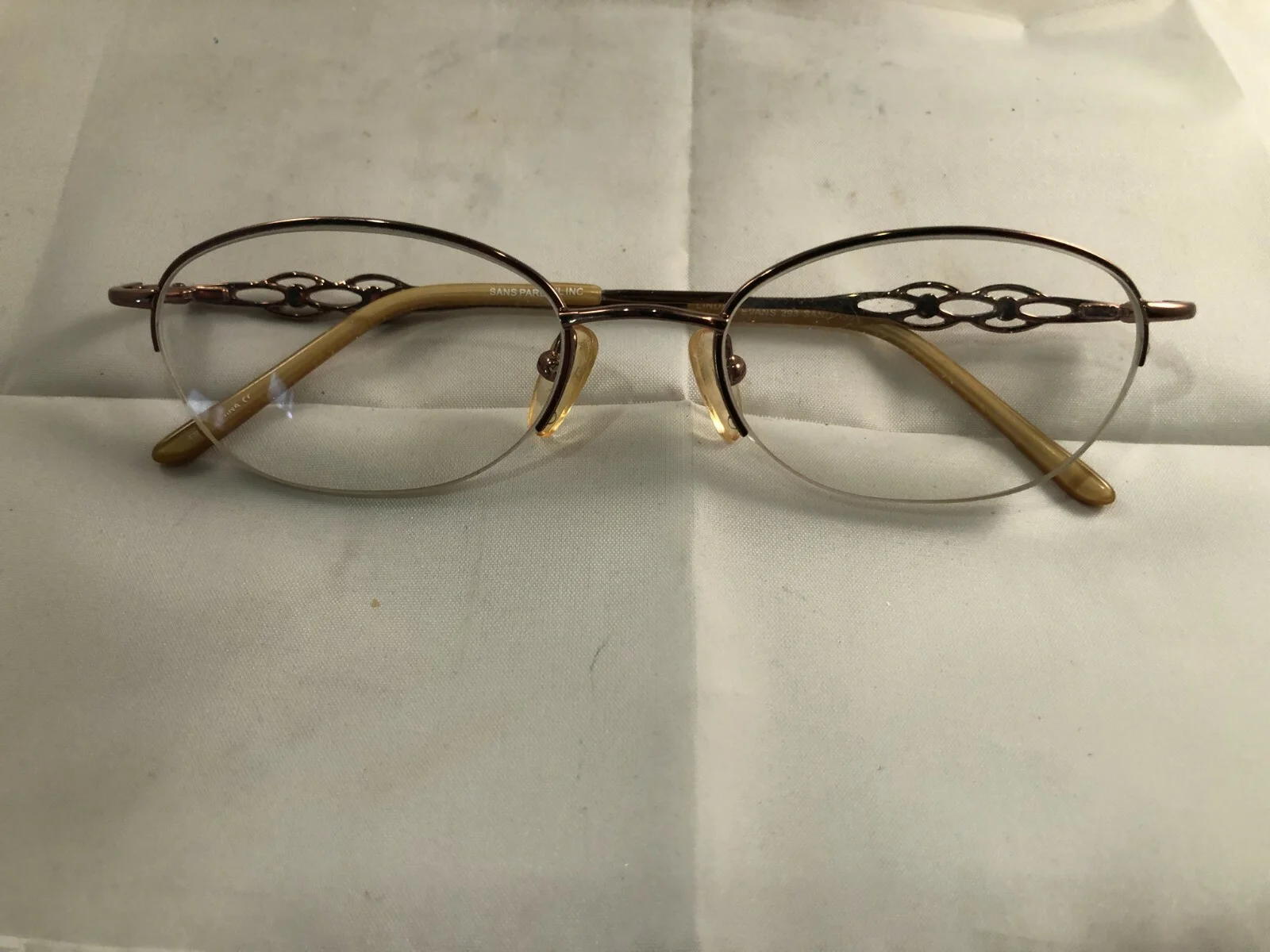 Linda Evans 50-18 Glasses Frames 293 Sand 135, Very Nice Condition 2
