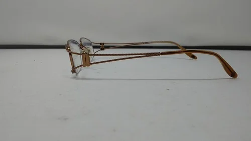 Linda Evans Eyeglass Frames 300 Brown Metal Half Rim 52-16-135 D998 2