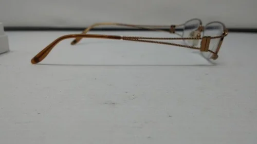 Linda Evans Eyeglass Frames 300 Brown Metal Half Rim 52-16-135 D998 3