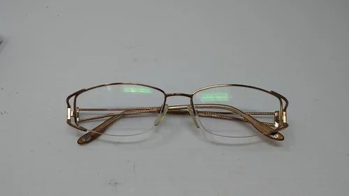 Linda Evans Eyeglass Frames 300 Brown Metal Half Rim 52-16-135 D998 4