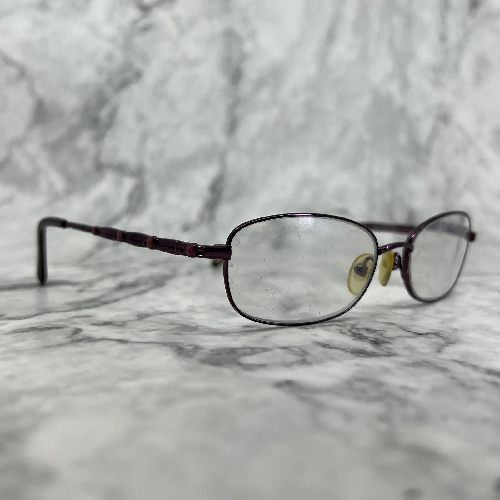 Linda Evans Eyeglasses 337 Plum Purple Full Rim Rectangular Frames 53-17-135 2