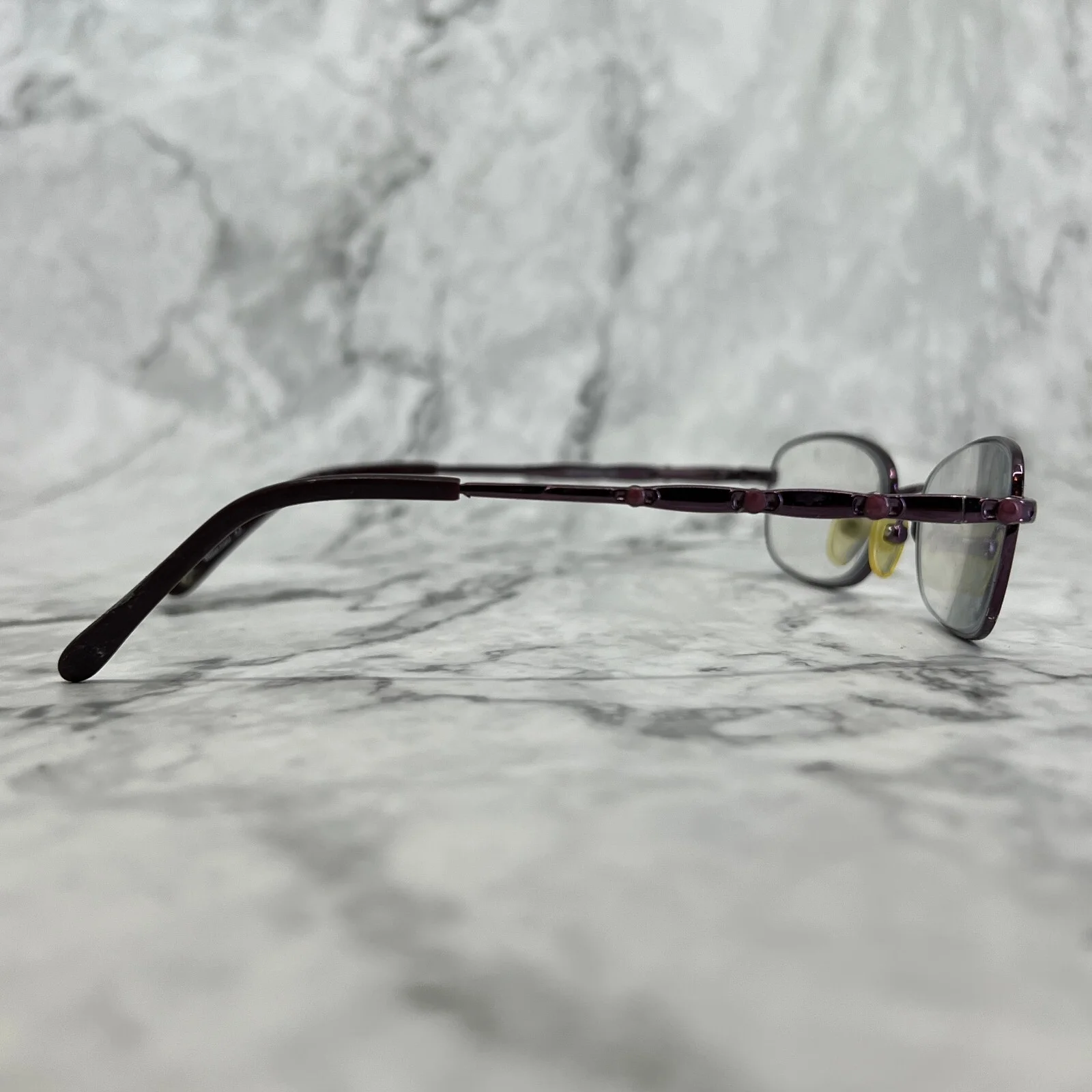 Linda Evans Eyeglasses 337 Plum Purple Full Rim Rectangular Frames 53-17-135 3