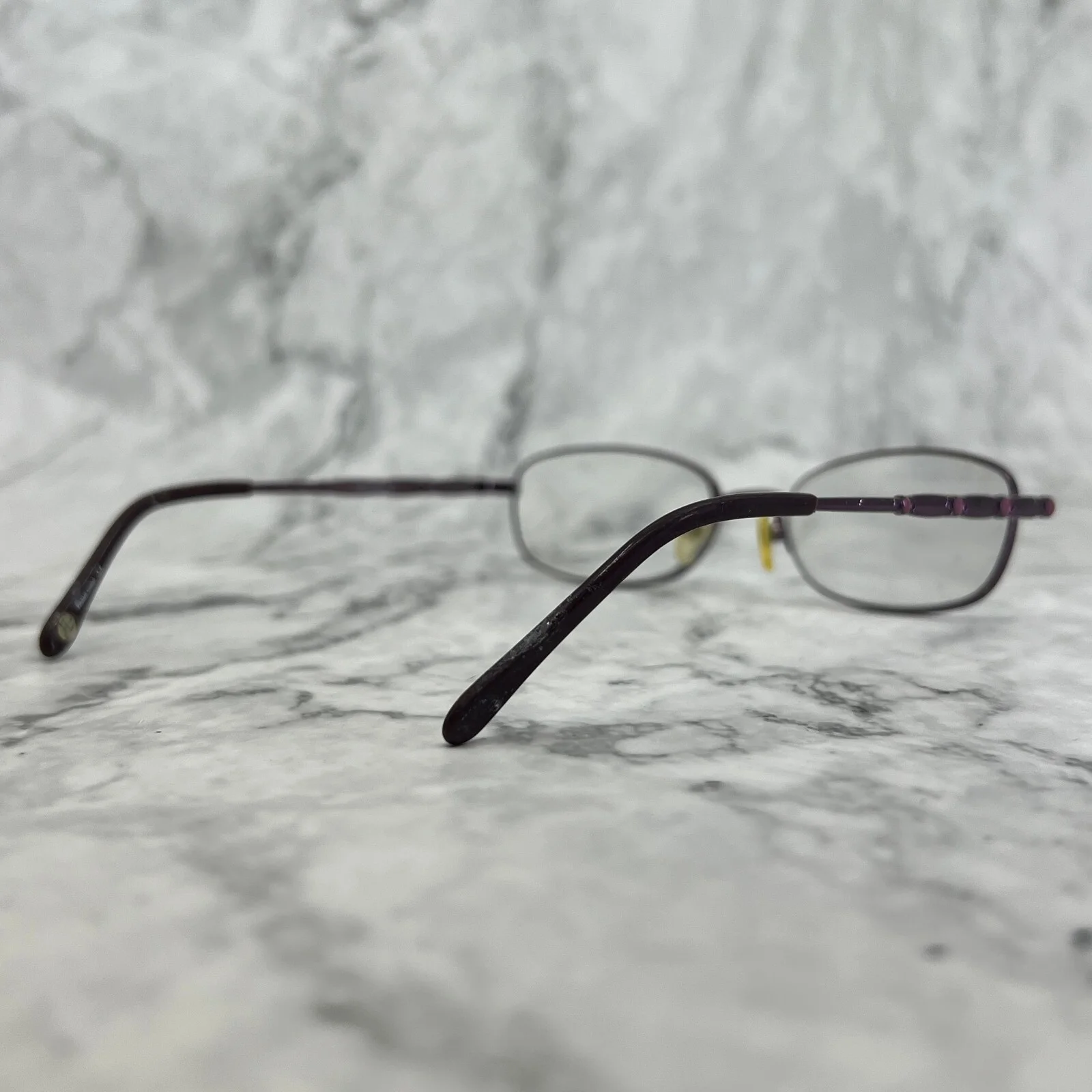 Linda Evans Eyeglasses 337 Plum Purple Full Rim Rectangular Frames 53-17-135 4