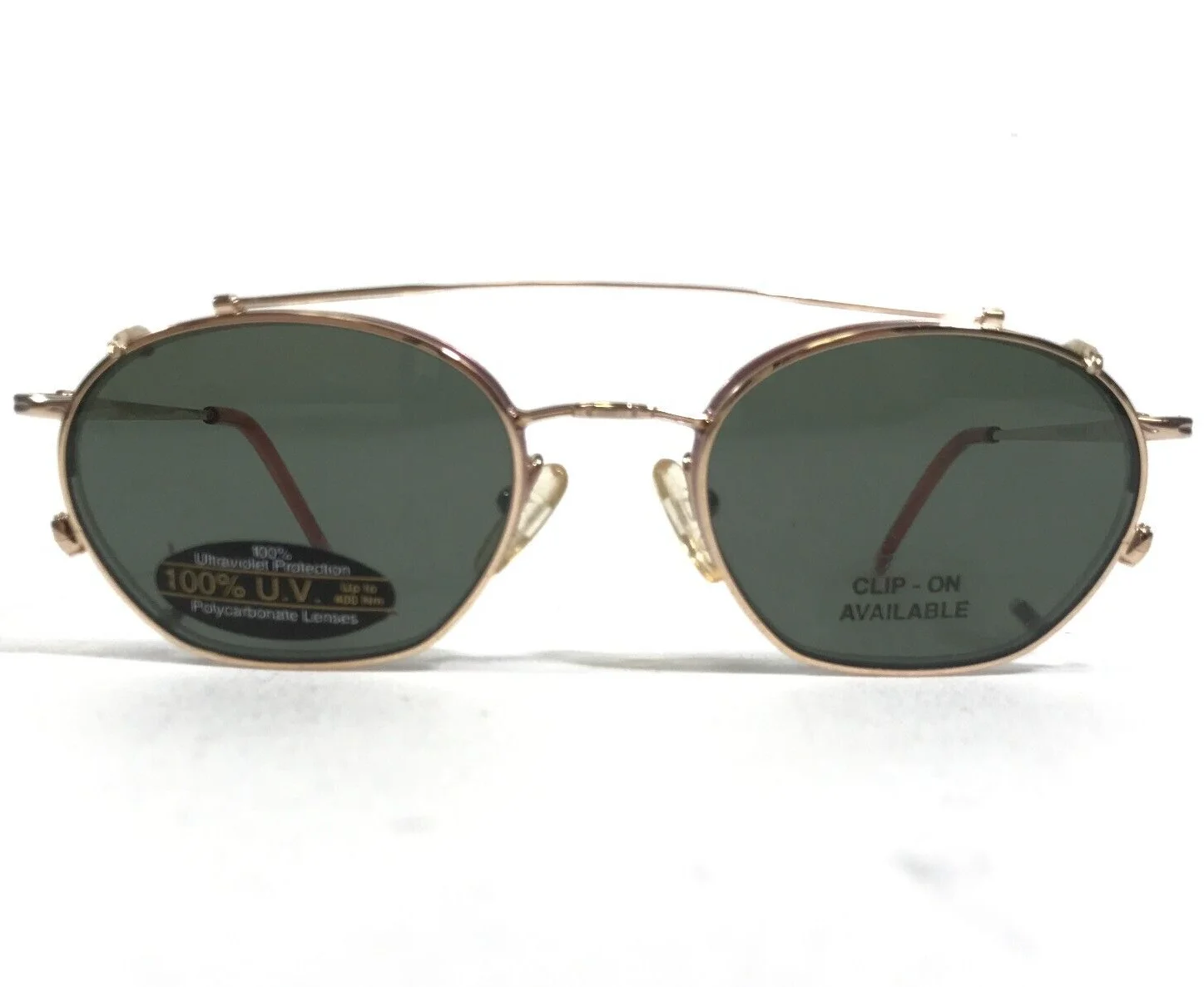 Linda Evans Eyeglasses Frames 207 SOFT ROSE Gold Round w/ Clip On Lenses