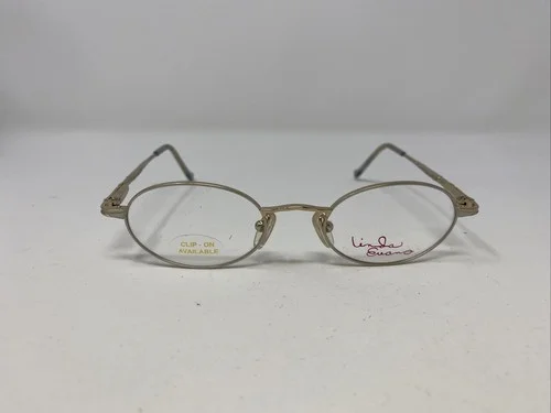 Linda Evans Eyeglasses Frames 211 48-19-135 Gold Full Rim IF67