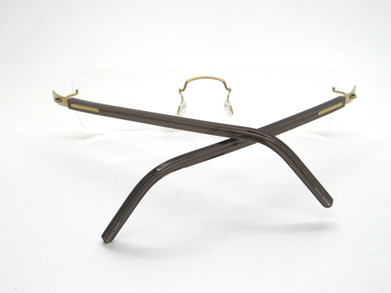 LINDBERG 2002 col. K115/GT Gold/Grey Transparent Titanium Rimless Eyeglasses 3