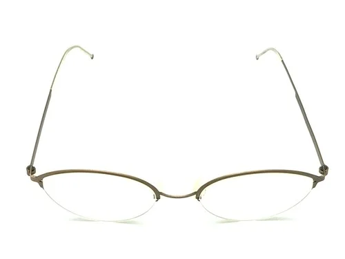 LINDBERG 4100 Strip Titanium Matte Brown Oval Half Rim Eyeglasses Frames 51-19 3