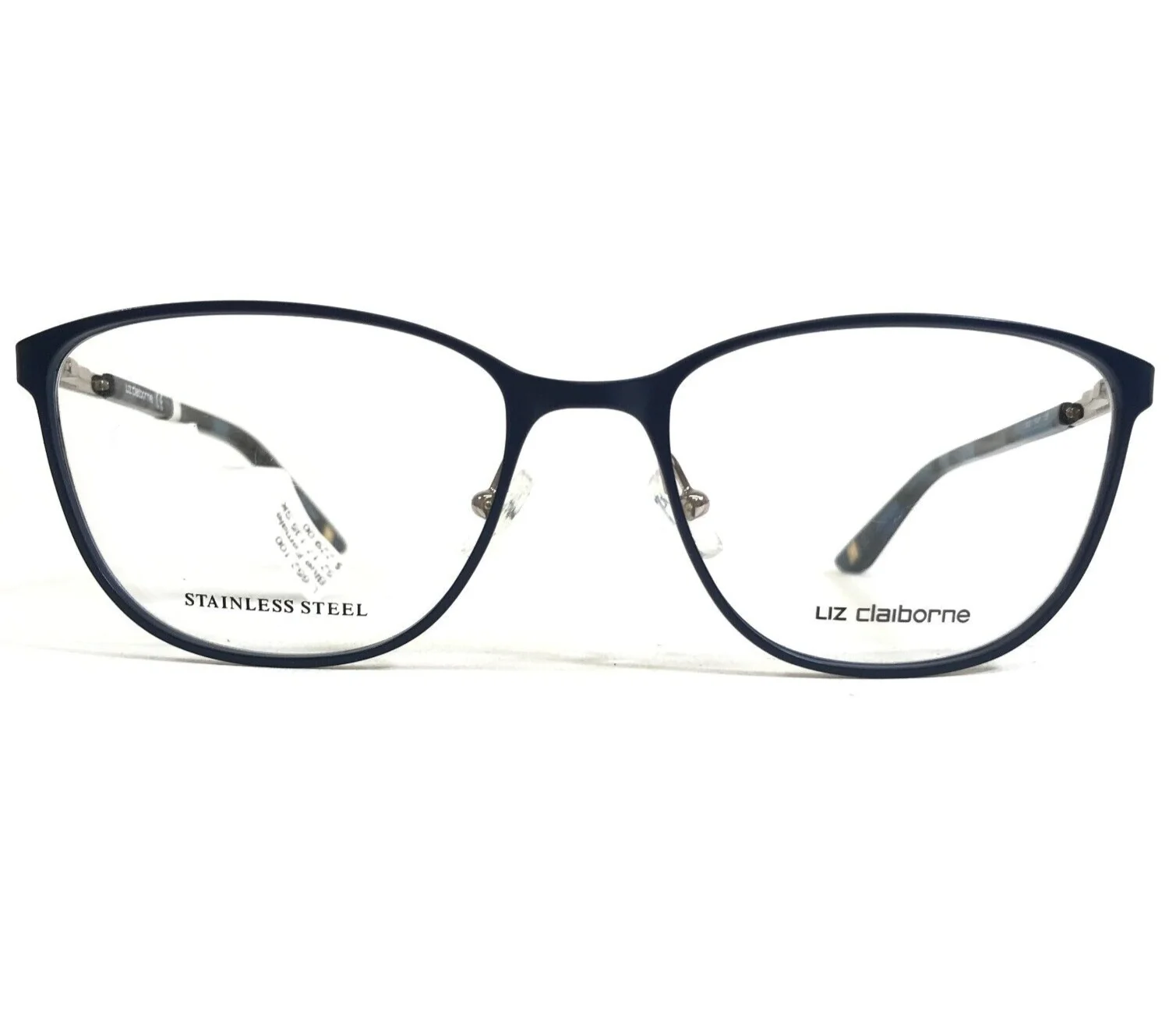Liz Claiborne Eyeglasses Frames L652 PJP Blue Silver Cat Eye Full Rim 52-17-135