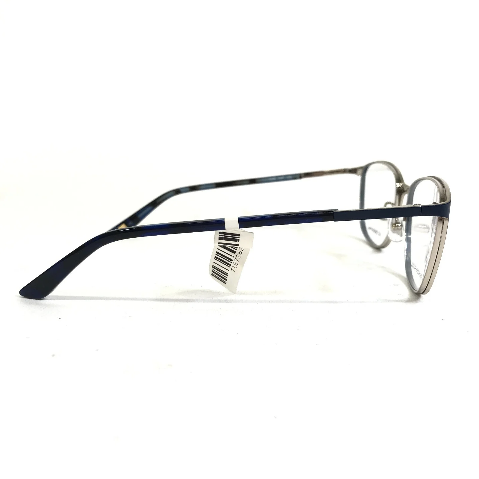 Liz Claiborne Eyeglasses Frames L652 PJP Blue Silver Cat Eye Full Rim 52-17-135 3