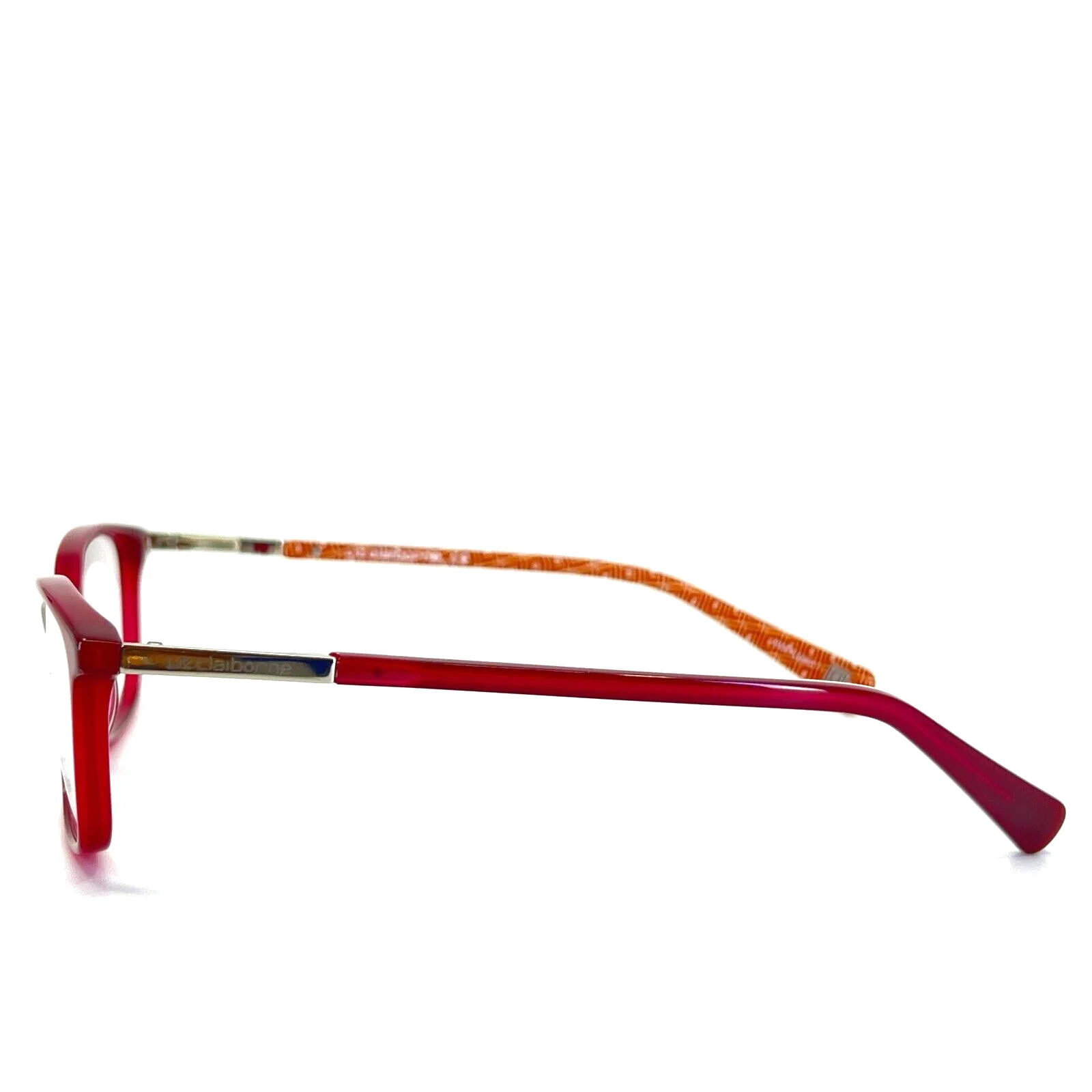 Liz Claiborne Eyeglasses L448 LHF Red Full Rim Rectangle Frames 50[]15 135 mm 3