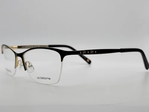 Liz Claiborne L654 UFM Brown Gold Cat Eye Semi-Rimless Eyeglass Frames 54-16-140 3