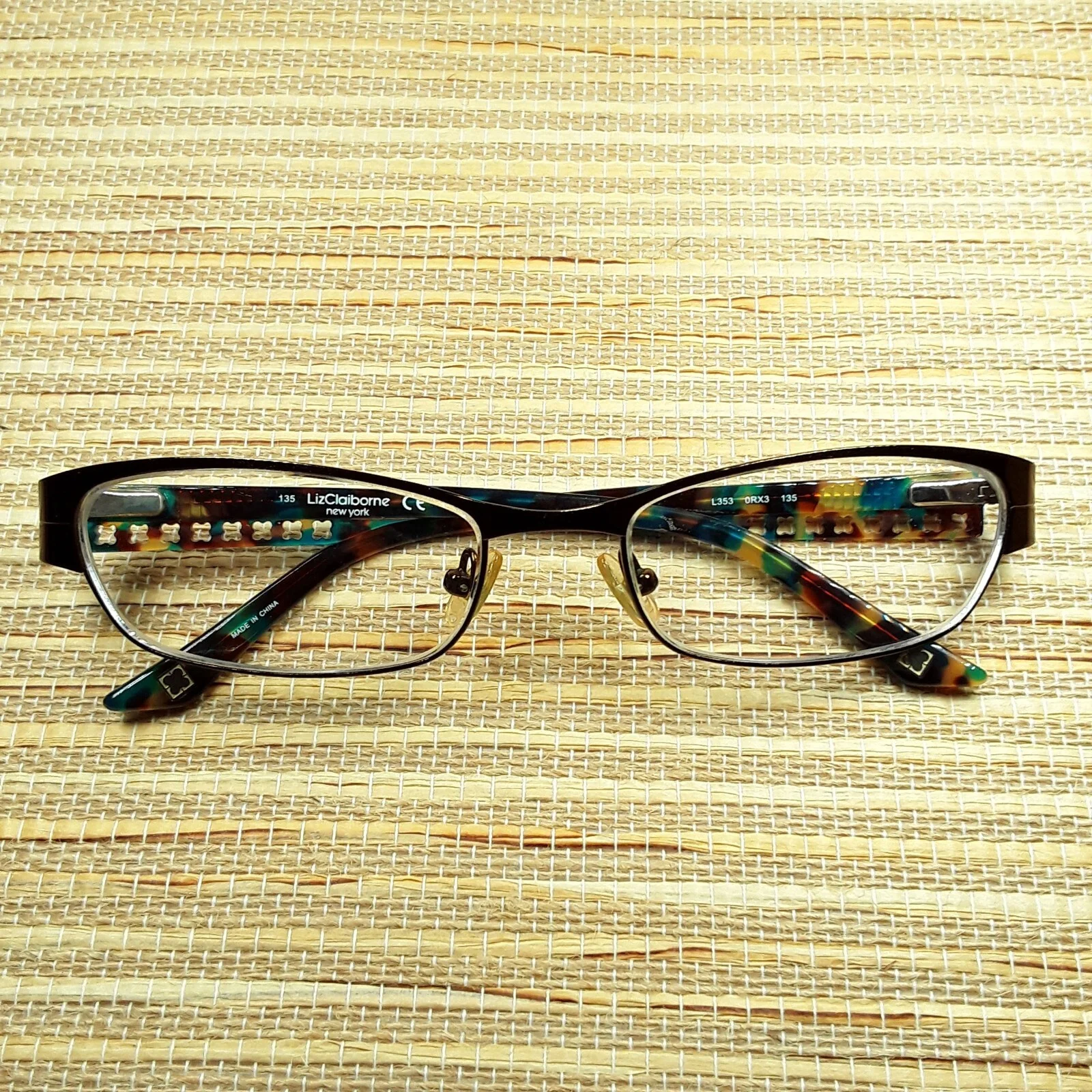 Liz Claiborne Rainbow Tortoise Eyeglasses FRAMES ONLY w/Case L353 0RX3 54-18-135 2
