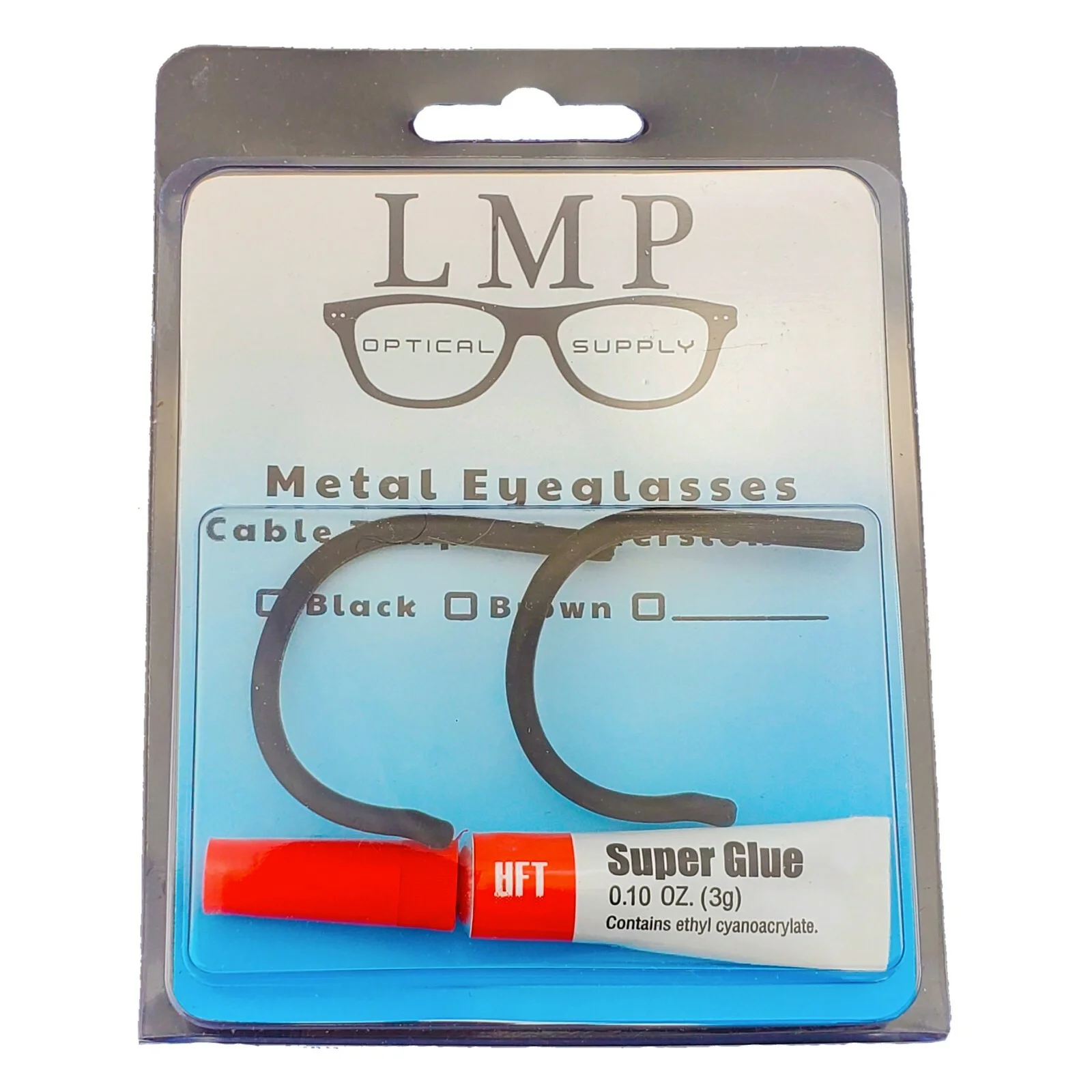 LMP Optical 1.30 mm Eyeglass Adult Cable Conversion Temple Tip Rubberized Kit 2