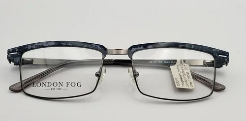 London Fog Beau Eyeglass Frames 52-17-140 Gray Eyeglasses