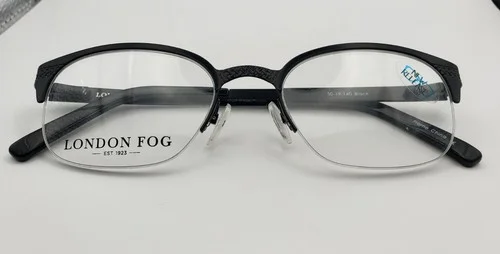 London Fog Harrison 50-19-140 Black Eyeglass Frames half frame NWOT