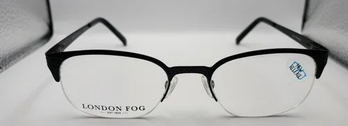 London Fog Harrison 50-19-140 Black Eyeglass Frames half frame NWOT 2