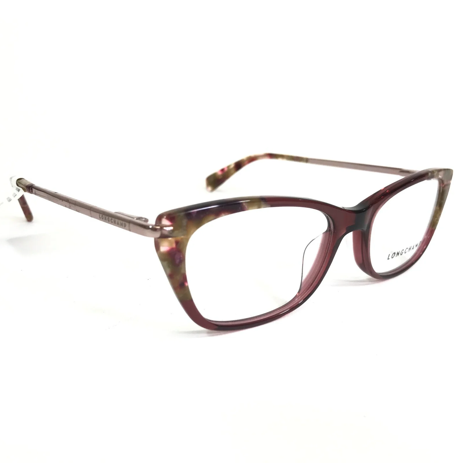 Longchamp Eyeglasses Frames LO2639 611 Purple Gold Cat Eye Rectangular 52-17-140 3