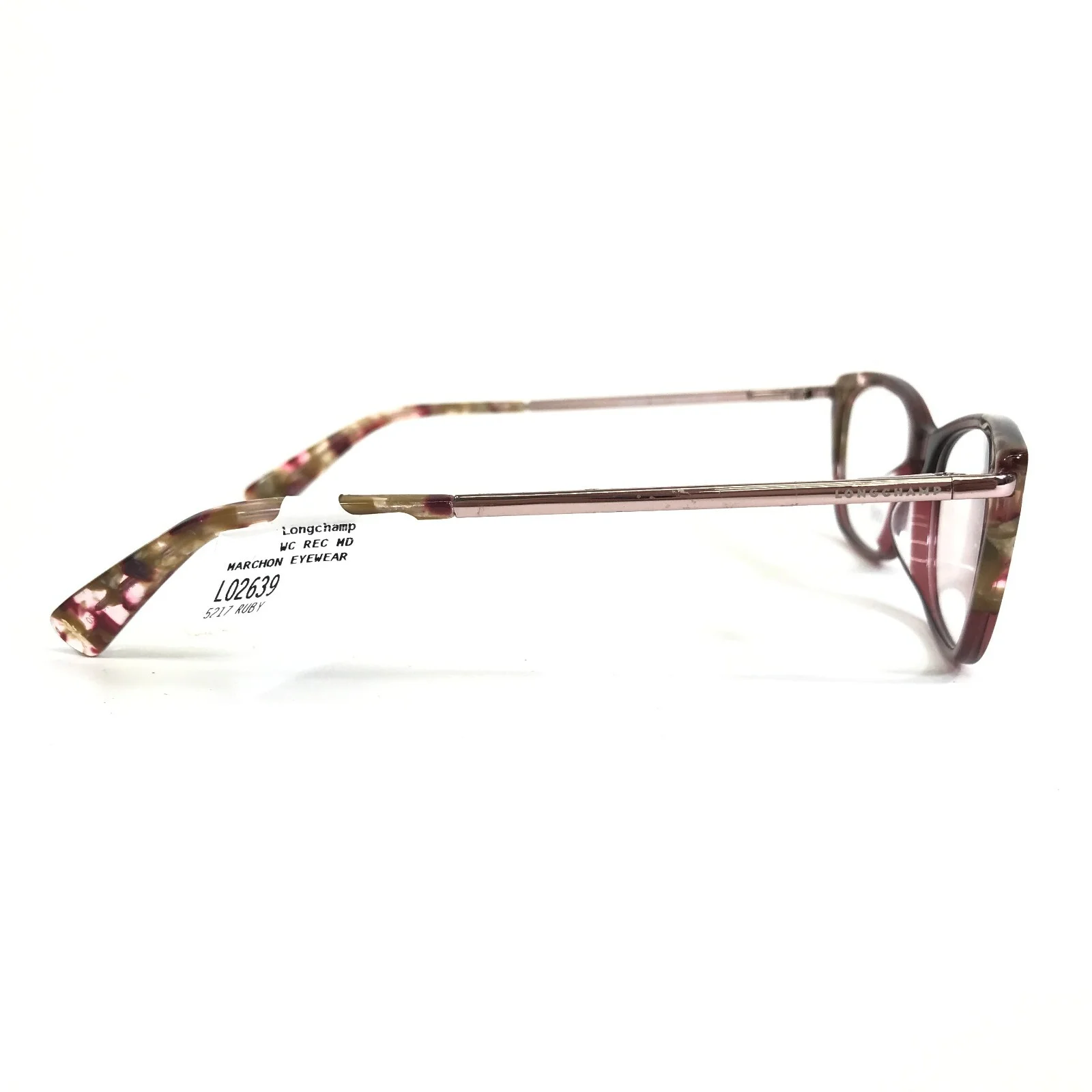 Longchamp Eyeglasses Frames LO2639 611 Purple Gold Cat Eye Rectangular 52-17-140 4