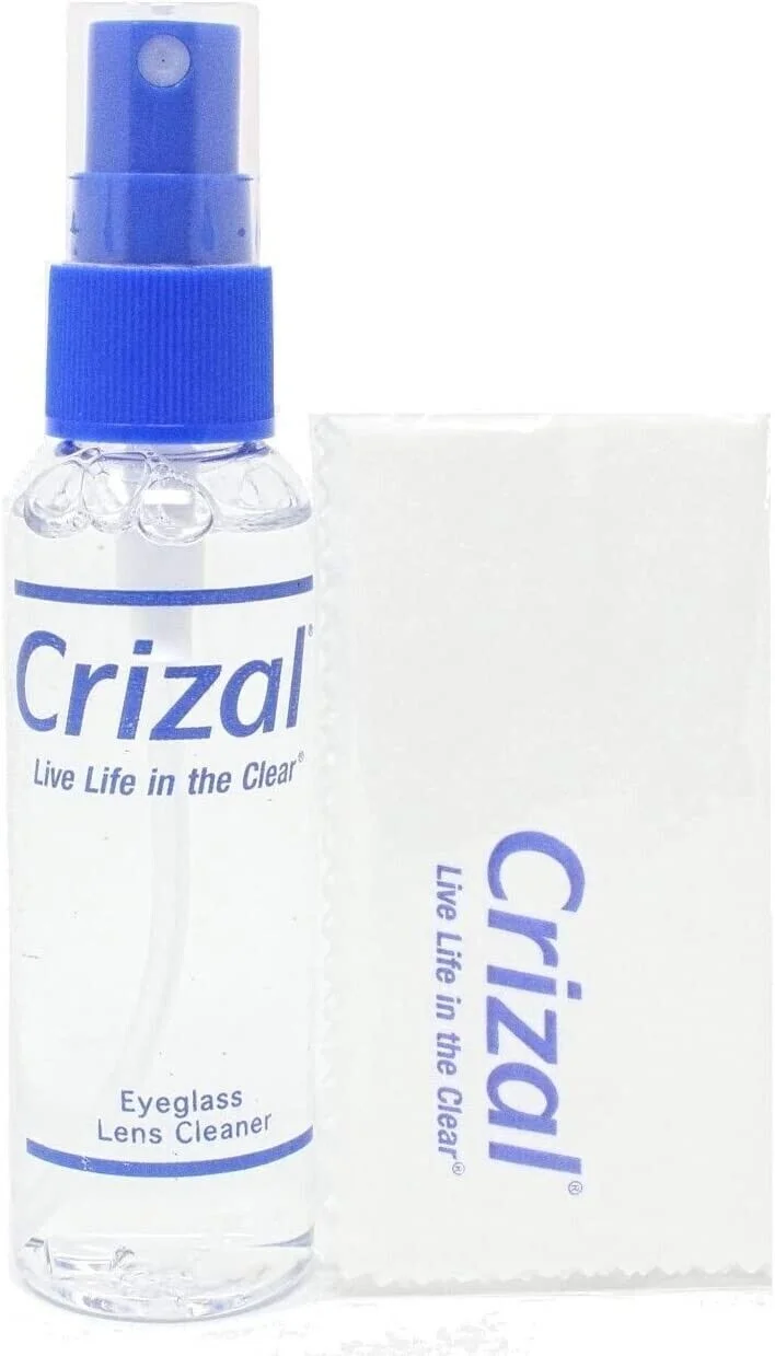 Lot 1 PC CRIZAL Eyeglasses Cleaning Cloth and CRIZAL Lens Cleaner ( Spray) 1 PC 2