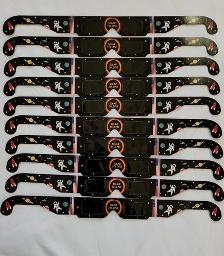 Lot 10 ISO certified Solar Eclipse Glasses. One Size Fits All